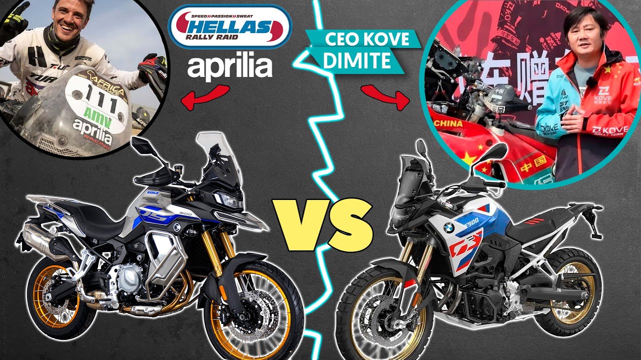 BMW F900GS VS Voge 900DSX, Aprilia en el Hellas Rally 2024, y Zhang Xue ...