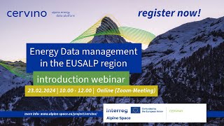 Energy Data Management in the EUSALP region // CERVINO Introduction Webinar (ZOOM)