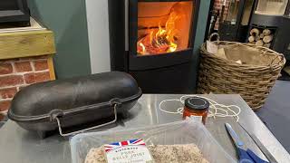 Wood Burning Stove Belly Pork with Hellfire Grill & Cast Iron Baked Potato Cooker