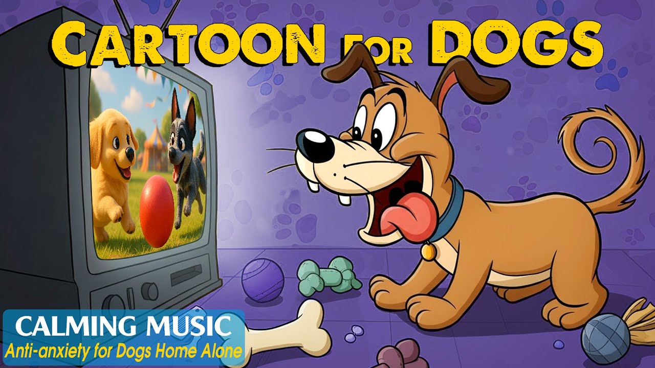 Dog Cartoon: Videos For Dogs to Watch to Prevent Boredom when Left Alone & Calming Music for Dogs