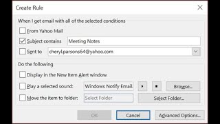 how to create rules in outlook