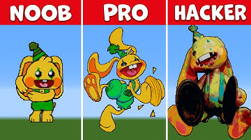 NOOB vs PRO vs HACKER ~ Minecraft Pixel art 🌙 Bunzo Bunny Poppy PlayTime