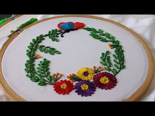 Floral Beaded Grid Embroidery with Tambour Beading 