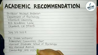 How To Write An Academic Recommendation Letter Step by Step Guide | Writing Practices