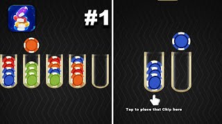 Poker Chip Sort Puzzle - New Release - Hyper Hybrid Casual - Gameplay Walkthrough (iOS & Android) screenshot 5