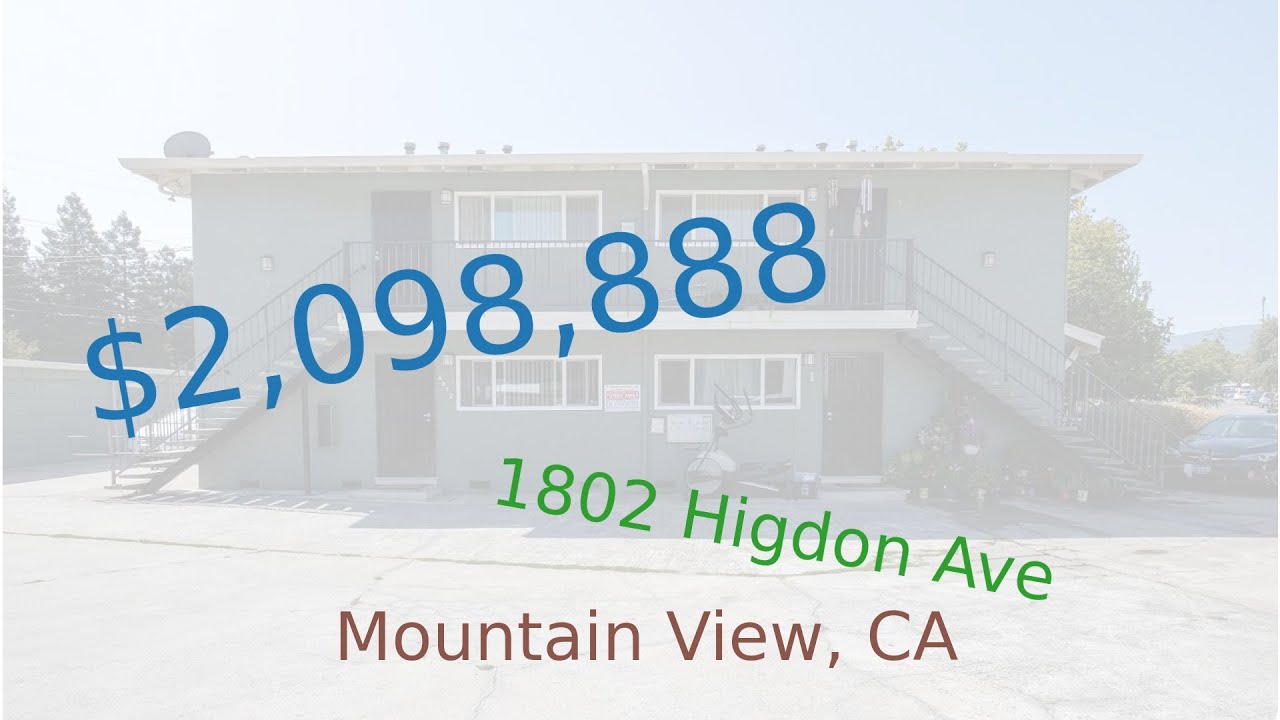 2,098,888 home for sale in Mountain View, CA (1802 Higdon Ave, 94041) YouTube