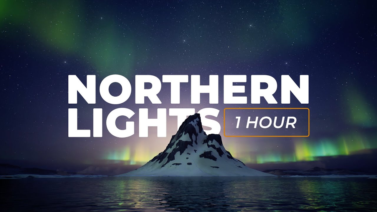 Calming 1 Hour Northern Lights Aurora Skies in the Winter - YouTube