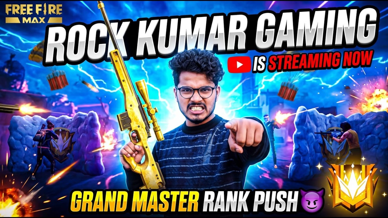 Grandmaster Live Rank Push - Free Fire Telugu - Rock Kumar Yt is Live ...
