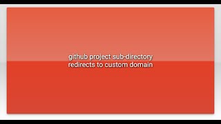 github project sub-directory redirects to custom domain