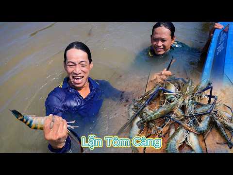 Lặn Dưới Nước Sâu Tìm Tôm Càng | Gấc Quê