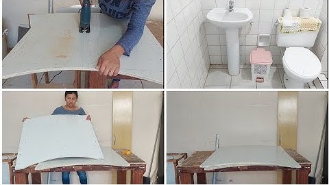 Dei um Jeitinho Nesse Banheiro Reaproveitando Restos de Berço e Porta de Guarda roupas