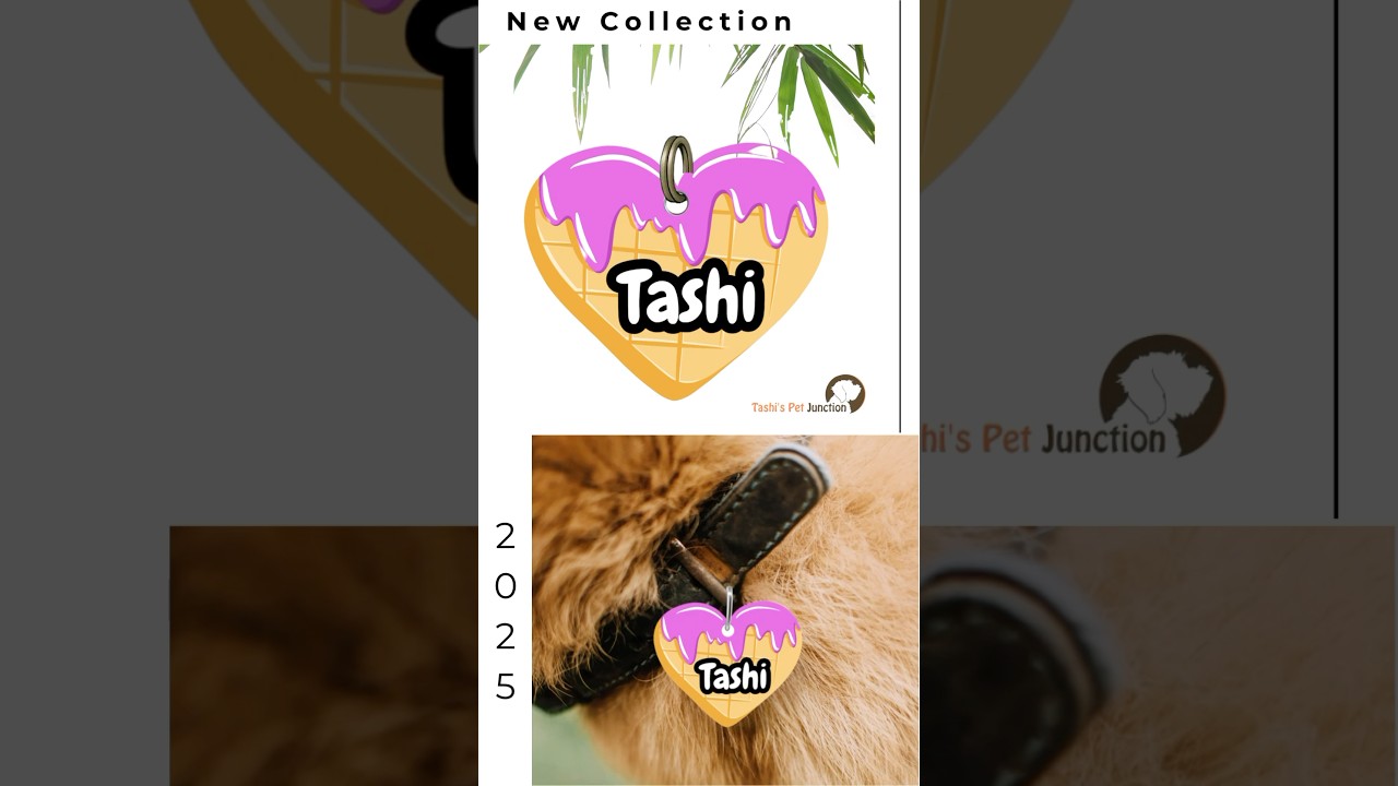 Kawaii Food Dog Tag Collection — featuring heart-shaped waffle tags in three drool-worthy styles 🐾