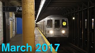 March 2017 Buffing, Part 2 - R142A Trains on the 5, Pre-ESI R Train Stations, & More