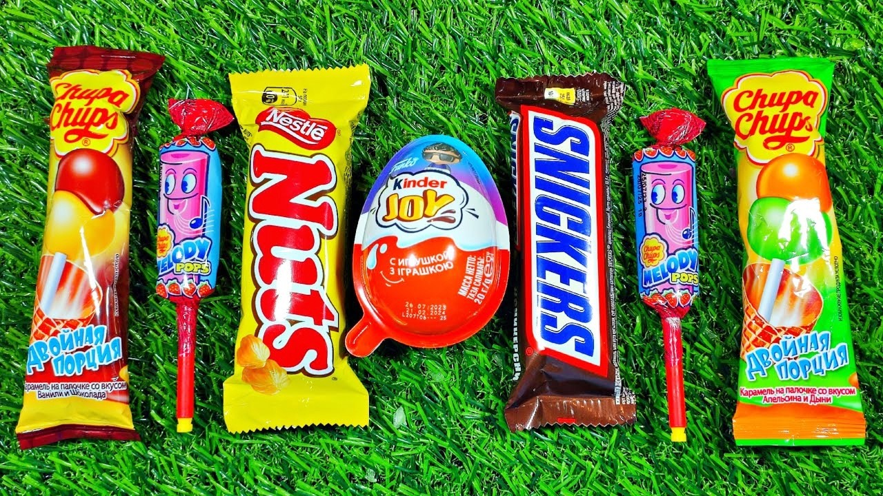 ASMR Most Popular Candys / some lots of colorful rainbow lollipop candy / unpacking chocolate eat