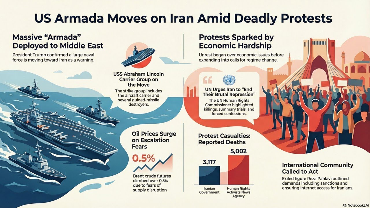 TRUMP SENDS ARMADA 🚨 US Warships Move Toward Iran | 5,000 Dead in Protests | War Warning
