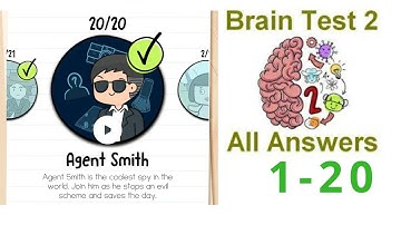 Brain test 2, agent smith all level 1 - 21 walkthrough |2020|