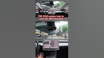 FSD 13.2.9 reverses twice to move out. UBS Arena Test #teslafsd #fsdbeta #fsd