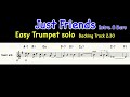 Just Friends - Easy Jazz Trumpet Solo Example ジャズスタンダード トランペット アドリブソロ例【楽譜】後半Backing Trackあり