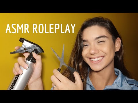ASMR [PT/BR]: ROLEPLAY CABELEIREIRA - TESOURA, ESCOVA DE CABELO, SPRAY DE ÁGUA PARA DORMIR