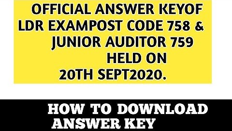 HPSSC #LDR SUPERVISOR Official Answer Key Released Out post code 758/held on20sept2020/geniusstudies