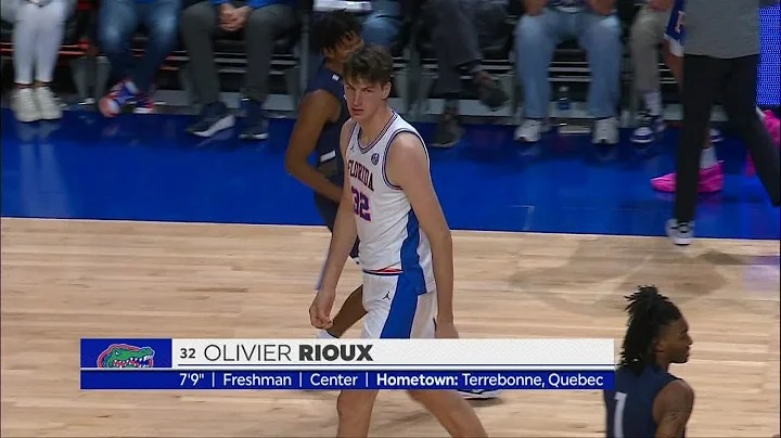7'9" Oliver Rioux checks into a game for the FIRST TIME & makes history | ESPN College Basketball