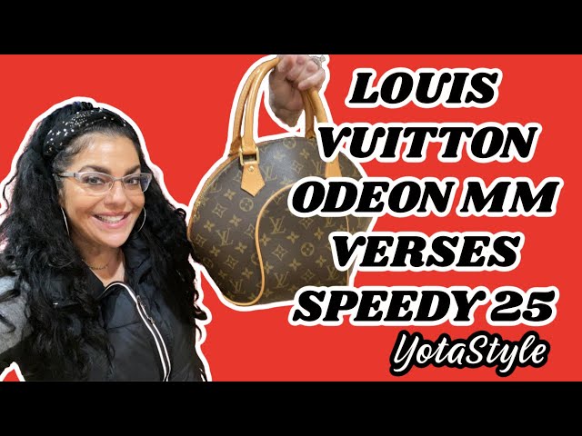 😀LOUIS VUITTON ODEON MM VERSUS SPEEDY 25/ WHAT FITS & DETAILS ON THE GREAT  R BAG CHALLENGE😀 