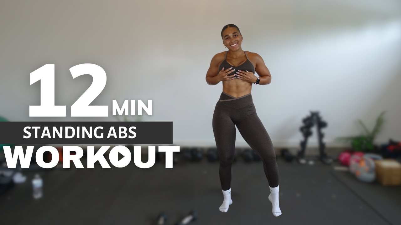 12 MIN STANDING ABS WORKOUT WITH WEIGHTS - AT HOME WORKOUT - TONED ...