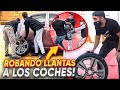 BROMA ROBANDO LLANTAS DE AUTOS A DESCONOCIDOS!🤣 (SE METE UN SEGURIDAD)