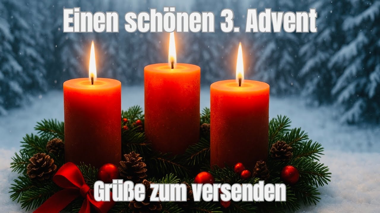 Grüße zum 3. Advent 2025 - Adventsgrüße zum versenden - Ich wünsche Dir einen schönen 3. Advent