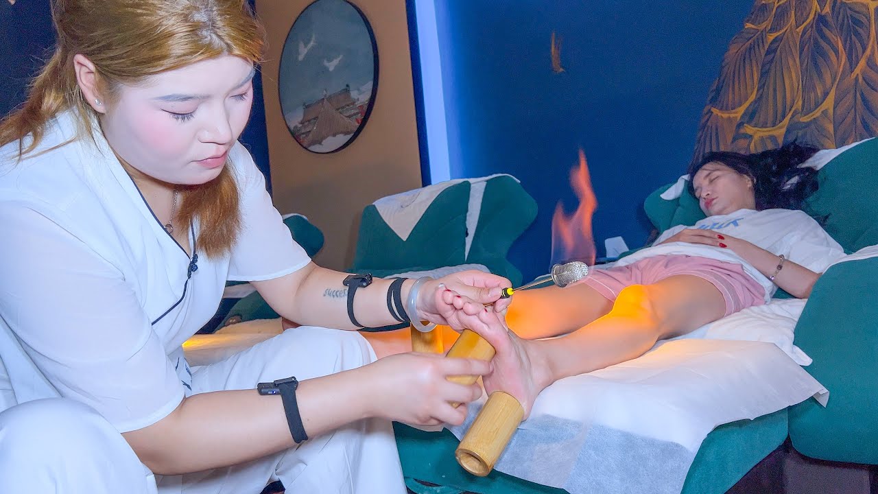 Полное расслабление | Массаж стоп + Банки + Педикюр ASMR | Помощь во сне