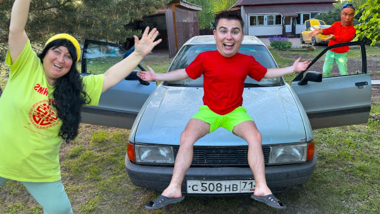 Пожарный на Audi 80 в захватывающей гонке против полицейского на полицейской машине Chevrolet Cam...