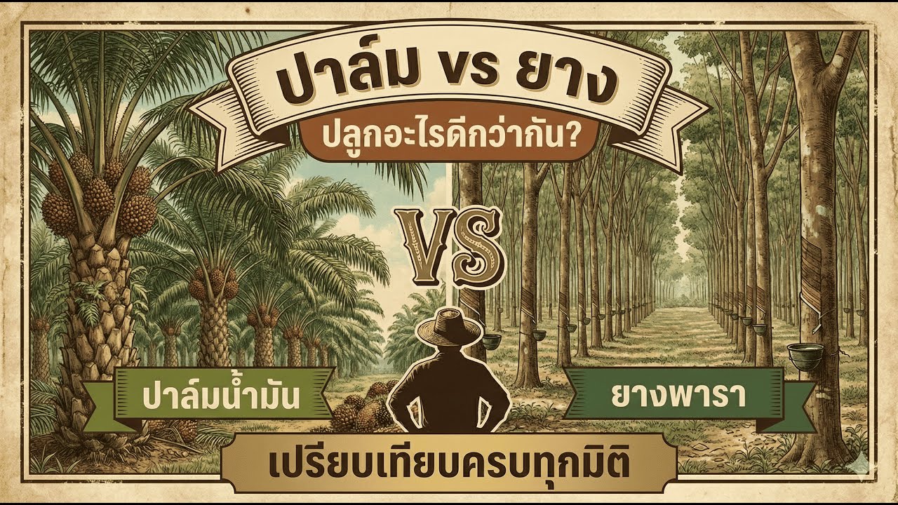 ปาล์มน้ำมัน vs ยางพารา: ปลูกอะไรดีกว่ากัน? (เปรียบเทียบครบทุกมิติ)