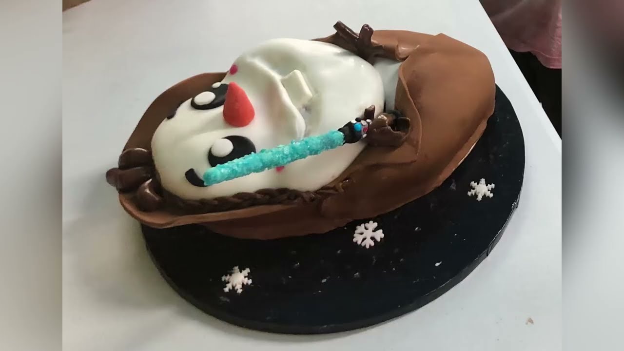Vegan Baby Jedi Olaf Cake - Star Wars plus Frozen!
