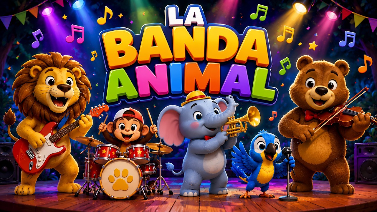 La Banda Animal 🦁🐵🎺 | Canción Infantil para Bailar y Cantar | Música ...