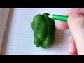 リアルなピーマンを色鉛筆で描くのに挑戦 - Today is master-class: How to Draw a Green pepper