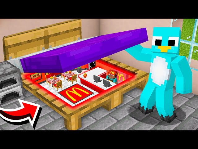 I Built a SECRET MCDONALDS in My House in Minecraft