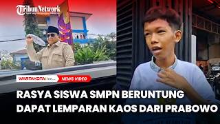 Prabowo Subianto Lempar Kaus ke Warga Palmerah, Rasya Siswa SMPN 16 Jadi yang Beruntung