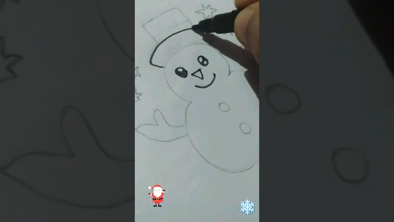 Snowman⛄☃️ Drawing 
