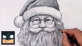 how to draw santa claus christmas sketch tutorial