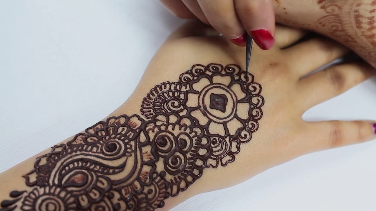 How To Draw Full Hand Ornamental Arabic Henna Mehendi / Floral Henna ...