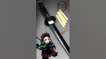 Tanjiro Sword made from Popsicle Sticks #tanjiro #tanjirokamado #nichirinsword #demonslayer