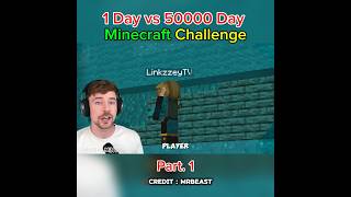 1 Day vs 50000 Minecraft Challenge @MrBeastGaming @MrBeast #mrbeast #minecraft
