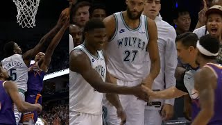 Anthony Edwards daps up the ref after blocking Bradley Beal's shot 😂