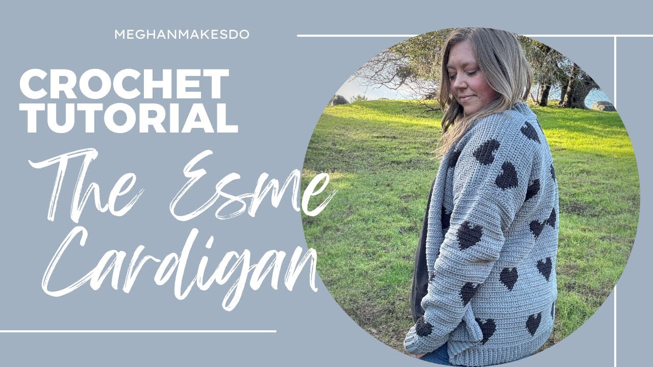 Make an adorable all over hearts cardigan, Esme cardigan crochet