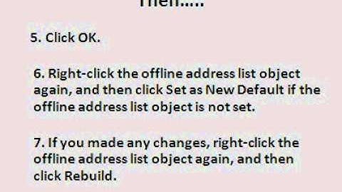 Repair OAB Exchange 2003