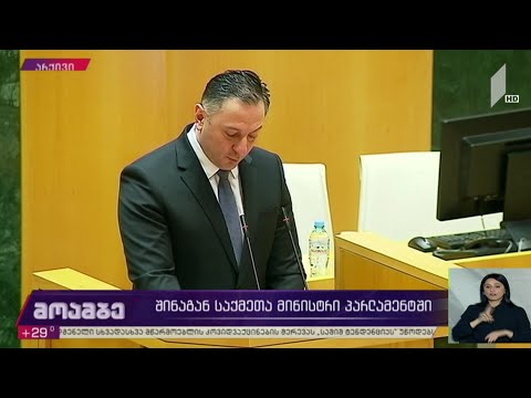 შინაგან საქმეთა მინისტრი პარლამენტში