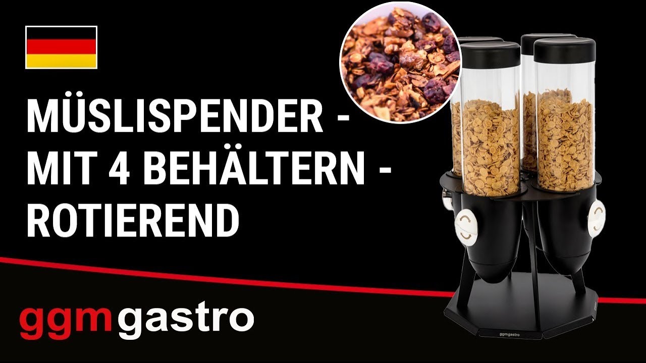 Müslispender - mit 4 Behältern - rotierend- rotierend - MSPRG4S - GGM Gastro