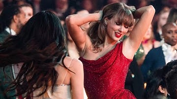 Taylor Swift & Margaret Qualley Dance to Billie Eilish at Grammys 2025!