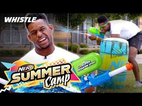 JuJu Takes On The Super Soaker CHALLENGE 😂 | ft. Dude Perfect, Spice Adams, Josh Horton, & MORE!