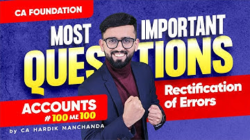Most Important Questions - ROE | CA Foundation Accounts Marathon | CA Hardik Manchanda |